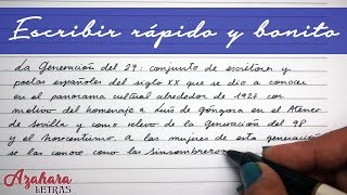 ✍ Cómo Escribir Rápido y Bonito en Cursiva [upl. by Amerak]