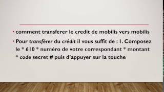 comment transferer le credit de mobilis vers mobilis [upl. by Broddie]