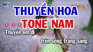 Karaoke Thuyền Hoa Tone Nam  Em  Nhạc Sống Tuấn Cò [upl. by Einhpets]