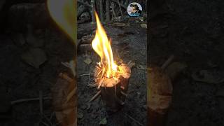 Como fazer a Tocha Sueca  How to make the Swedish Torch survival torch outdoors bushcraft fire [upl. by Byrdie]