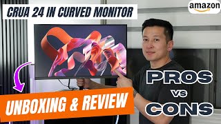 CRUA 24 inch 144hz180hz Curved Gaming Monitor Review amp Unboxing in under 2 minutes  Amazoncom [upl. by Zahara830]