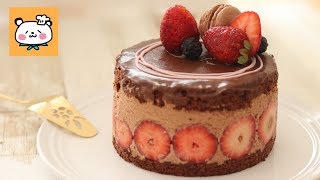 いちごチョコチーズケーキ とろけるリッチな濃厚ガナッシュ♡Strawberry amp Chocolate Cheese Cake｜HidaMari Cooking [upl. by Gaile]