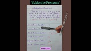 “Subjective Pronouns” [upl. by Aisinut]