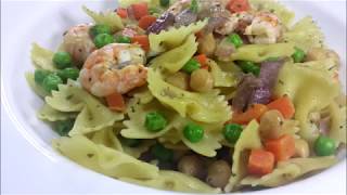 Garbanzos Shrimp and Pasta  Chickpeas Recipe  Garbanzo Beans Recipe [upl. by Esli]