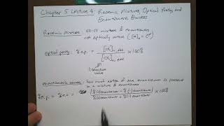 Chem 12A Chapter 5 Lecture 4 Racemic Mixtures Optical Purity and Enantiomeric Excess [upl. by Frierson]