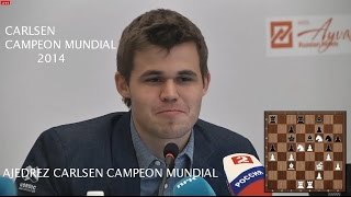 AJEDREZ  Campeonato mundial Ajedrez 2014 ULTIMA PARTIDA Carlsen Campeón Mundial ajedrez 2014 [upl. by Ivek]