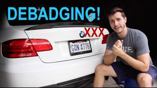 How To DEBADGE Your Car Debadging My BMW 335i [upl. by Aihsenyt]