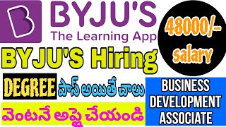 Business Development Associate  BYJUS Hiring 2023  Latest Jobs in Telugu JobsInTech [upl. by Nylecyoj530]