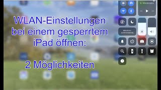 WLAN bei gesperrtem iPad einstellen [upl. by Eon]