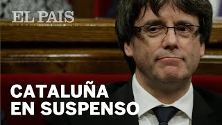 Puigdemont propone suspender los efectos de la independencia España [upl. by Abran]