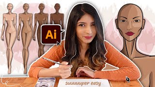 Easy Fashion Croquis Tutorial on Adobe Illustrator [upl. by Hayimas]