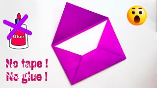 WOW 😮আঠা টেপ ও কাঁচি ছাড়া খাম তৈরি এতো সহজ  Very easy way to make paper envelope [upl. by Tempa669]