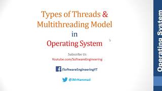 Multithreading models  Types of thread in Operating System [upl. by Jea]