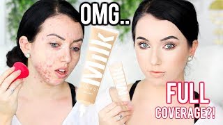 NEW MILK MAKEUP BLUR LIQUID MATTE FOUNDATION First Impression Review amp Demo AcneOily Skin [upl. by Teiluj]