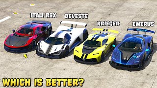 GTA 5  ITALI RSX vs EMERUS vs DEVESTE EIGHT vs KRIEGER  Track test included [upl. by Haisi]