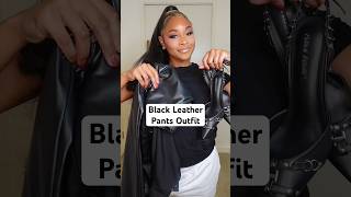 Black Leather Pants Outfit  grwm fashion fashionstyle fashionblogger ootd outfit [upl. by Kaazi]