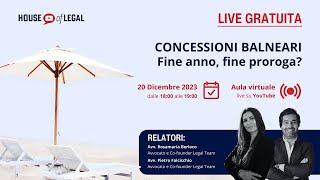 CONCESSIONI BALNEARI Fine anno fine proroga [upl. by Asirrac]