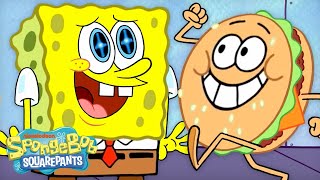 Every Krabby Patty in NEW SpongeBob Episodes 🍔  60 Minute Compilation  SpongeBob [upl. by Glarum]