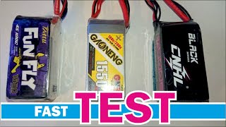 LIPO 4S 1500 BATTERY TEST GNB VS Funfly VS CNHL Тест аккумуляторов для fpv дронов на макс ток [upl. by Laflam]