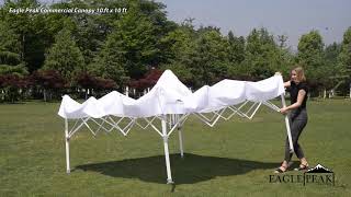 EAGLE PEAK Commercial Canopy 10 x 10 w 100 sqft of shade Setup Instruction Video [upl. by Ahsiled157]