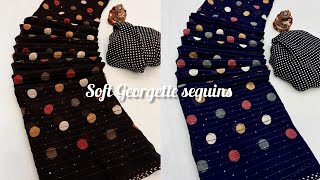 Soft Georgette sequins  Rs999  WhatsApp no8790873733 [upl. by Hsital245]