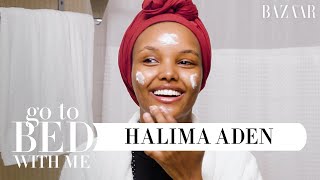 Top Model Halima Adens Nighttime Skincare Routine  Go To Bed With Me  Harpers BAZAAR [upl. by Waligore]