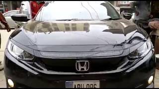 Honda Civic Hood Knight Rider Light Model  20162018 [upl. by Ycnej251]