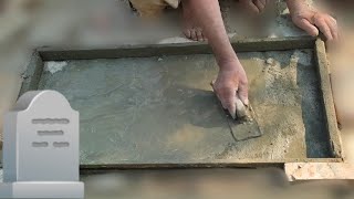 How to make Headstone for grave Making Tombstone DIY Gravestone  Cement Gravestone Making [upl. by Kenleigh36]