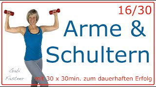 1630 🍓30 min Arme und Schultern mit Hanteln trainiern  straffen und kräftigen [upl. by Ymmij]