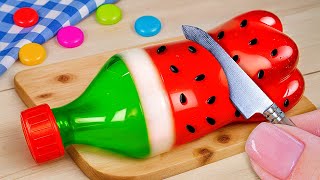 Tasty Mini Fruit Jelly with Watermelon Decorating Ideas  Amazing Watermelon Jelly Bottle Tutorial [upl. by Aihsotal]