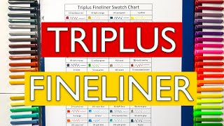 All the Staedtler Triplus Fineliners Swatches and Names [upl. by Eelitan728]