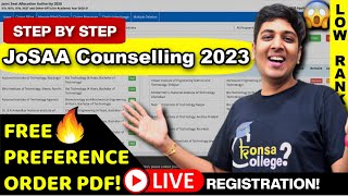 How to Fill JoSAA 2023 Registration Form😱 FREE Choice Filling Order🔥 [upl. by Papst971]