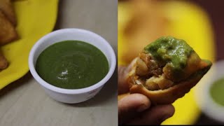 Street food style green chutney  3 minutes instant green chutney for samosa [upl. by Kiyohara]