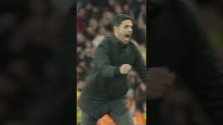 BENCH CAM  Arteta reacts to Bukayo Sakas goal against Liverpool [upl. by Aronek706]