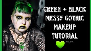 Black and Green Gothic Makeup Tutorial 💚🖤 [upl. by Seyer765]