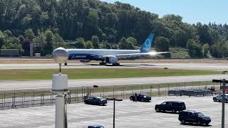 Boeing 7779 WH001N779XW departure out of Boeing Field [upl. by Longerich847]