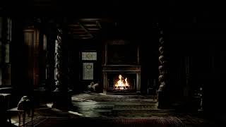 Haunted Halloween Mansion Fireplace with Thunder Rain and Howling Wind No Ads [upl. by Enala]