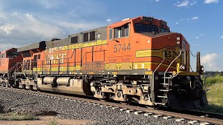 BNSF AC4400EV 5744 Leads CRWMDON060A with Friendly Crew [upl. by Siul826]