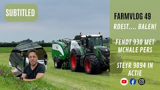 Farm vlog 49 Roest BalenFendt 930 met mchale pers Steyr 9094 in actie [upl. by Marbut305]