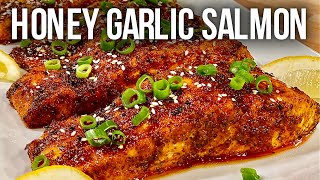 DELICIOUS Baked Honey Garlic Salmon  EASY Salmon In The Oven Recipe [upl. by Ping]