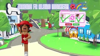 💗🌺🌊 TRADING FR ALBINO MONKEY IN ROBLOX ADOPT ME 🤩🌸🌴 [upl. by Cirted]