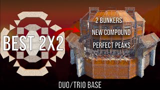 Best 2x2 DuoTrio Base with 2 Bunkers  New compound amp Insane Peaks in RUST [upl. by Aleyak]