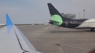 Flair Airlines F8827 YEGYVR Airport Pushback Engine Start and Takeoff from Edmonton [upl. by Jeaz]