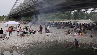 Vigevano il Ferragosto a Ticino sotto il nuovo ponte [upl. by Imis]