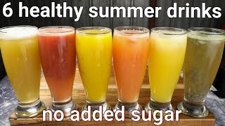 6 healthy summer drinks recipes  no added sugar  natural sweetness  refreshing summer fruit juice [upl. by Tipton]