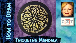 Celtic Knot Tutorial How to Draw Trinity Knot Zendala Triquetra Mandala [upl. by Assilym]