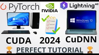 Cómo instalar CUDA cuDNN PyTorch Lightning SIN ERRORES en Windows para cualquier GPU  2024 [upl. by Ahsertal]