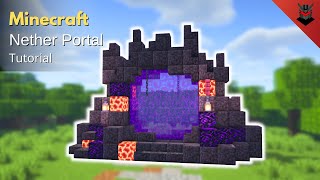 Minecraft How to Build a Dark Nether Portal  Nether Portal Design Tutorial [upl. by Attennot]