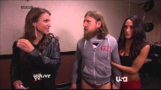 Stephanie Daniel Bryan amp Brie Bella Backstage Segments RAW 5514 [upl. by Anaiuq]