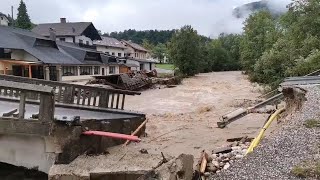 Flash floods suddenly hit Switzerland The most beautiful place in Zermatt was destroyed instantly [upl. by Acacia]